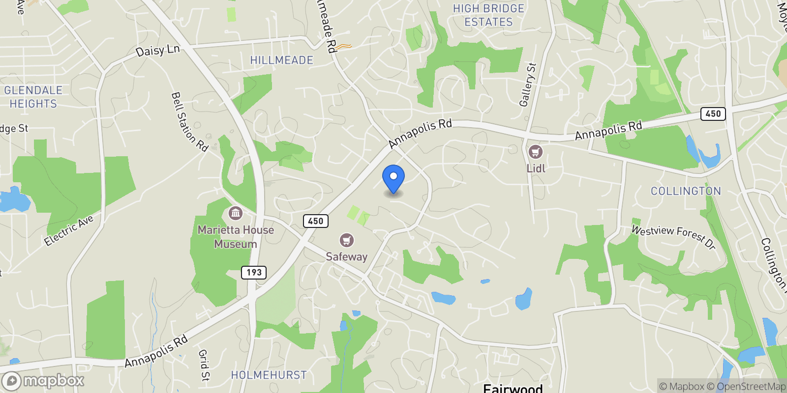 Map showing 12604 WILLOW MARSH LN LANE, BOWIE, MD 20720, Glenn Dale, Maryland, United States.