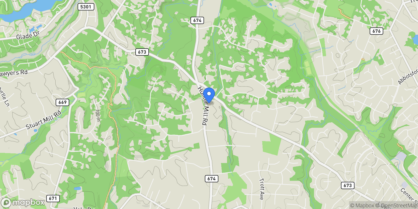 Map showing 2209 HUNTER MILL RD ROAD, VIENNA, VA 22181, Vienna, Virginia, United States.