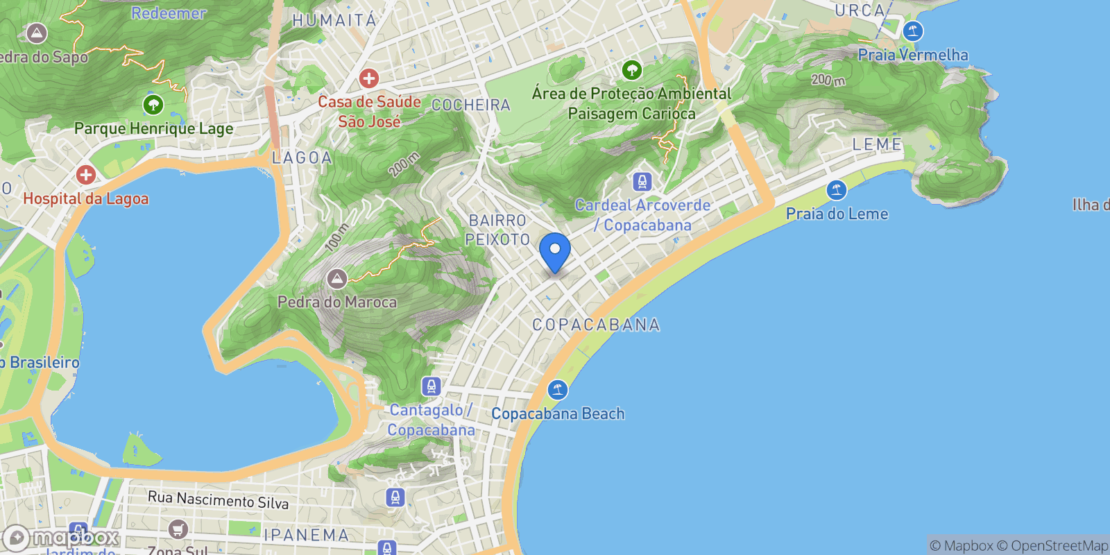 Map showing Rio de Janeiro, State of Rio de Janeiro, Brazil.