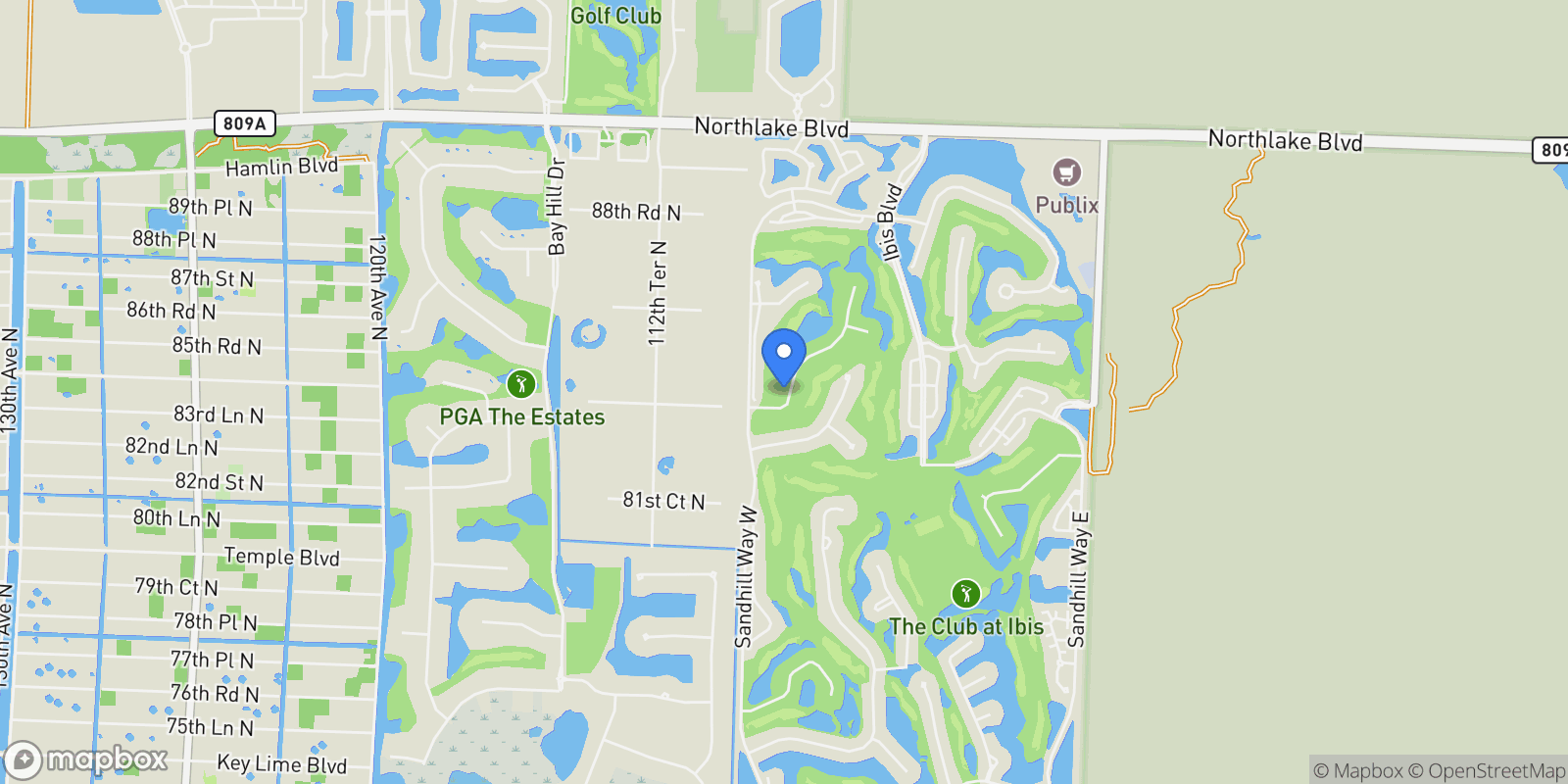 Map showing 8392 Egret Meadow Lane, Loxahatchee, Florida, United States.