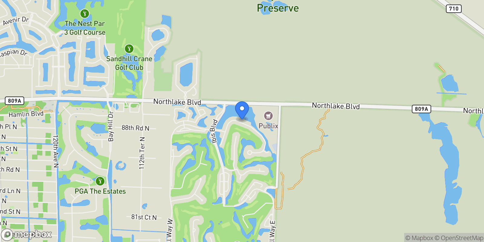 Map showing 8933 Lakes Boulevard, Loxahatchee, Florida, United States.
