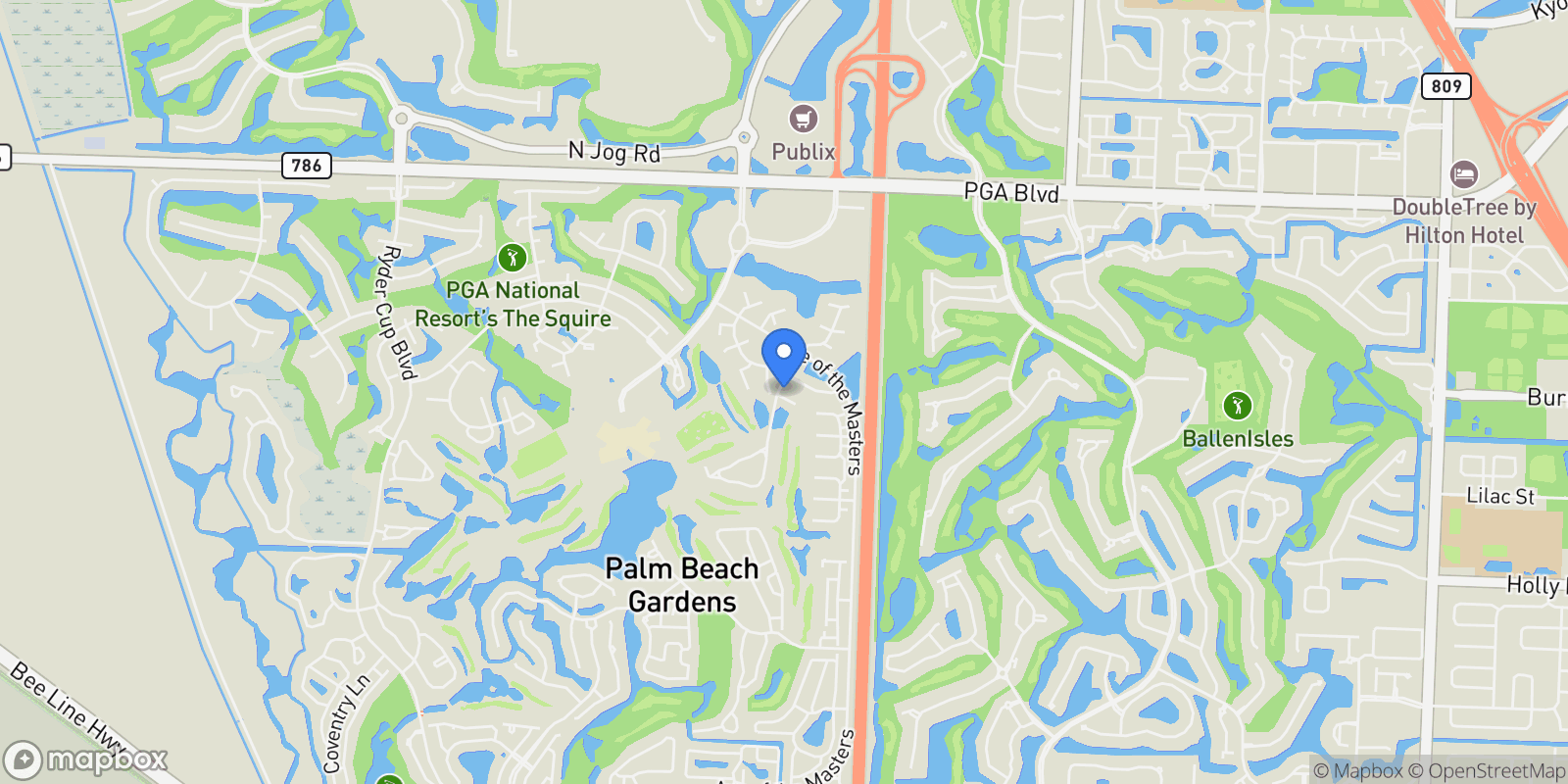 Map showing 9 Old Fence Road, Palm Beach Gardens, Florida, United States.