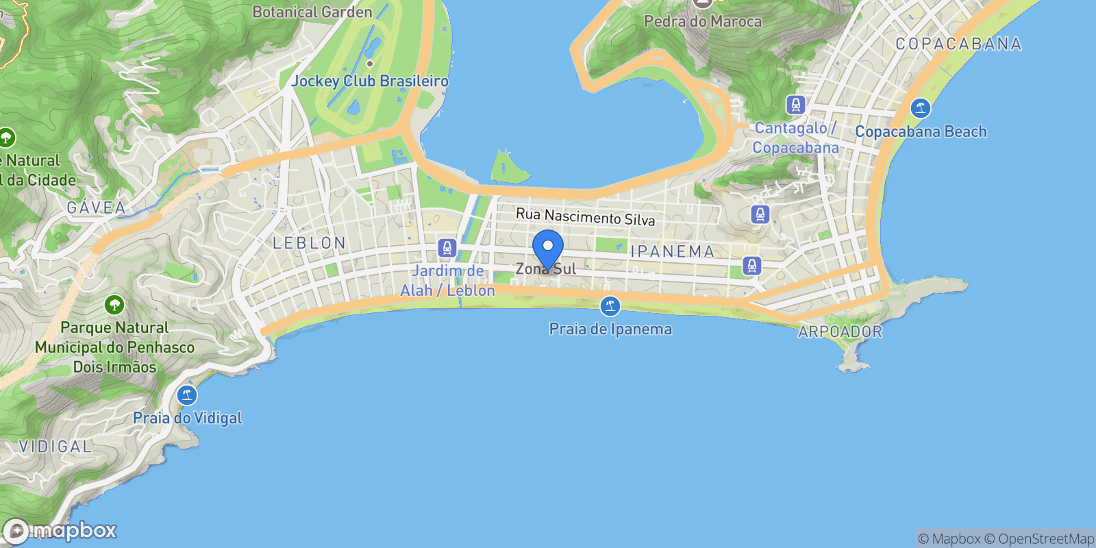 Map showing Rio de Janeiro, State of Rio de Janeiro, Brazil.
