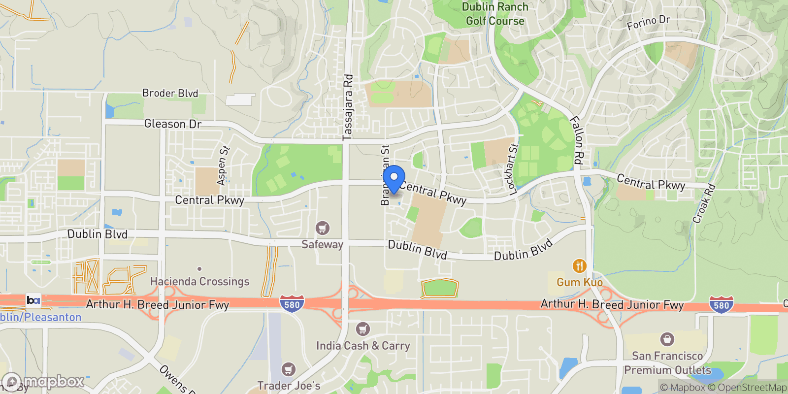 Map showing 3730 Whitworth Dr, Dublin, California, United States.