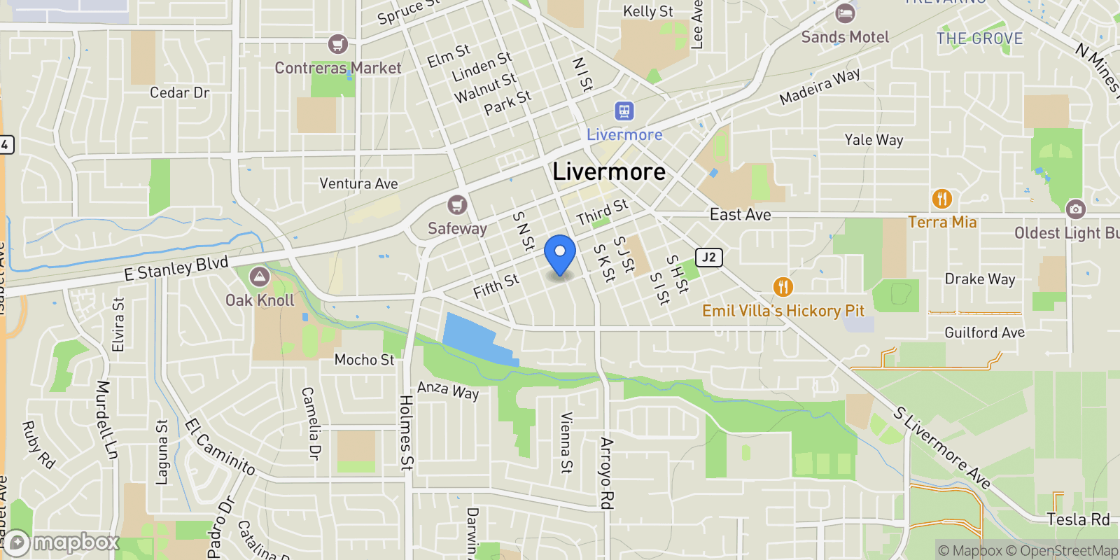Map showing 589 S M St, Livermore, California, United States.