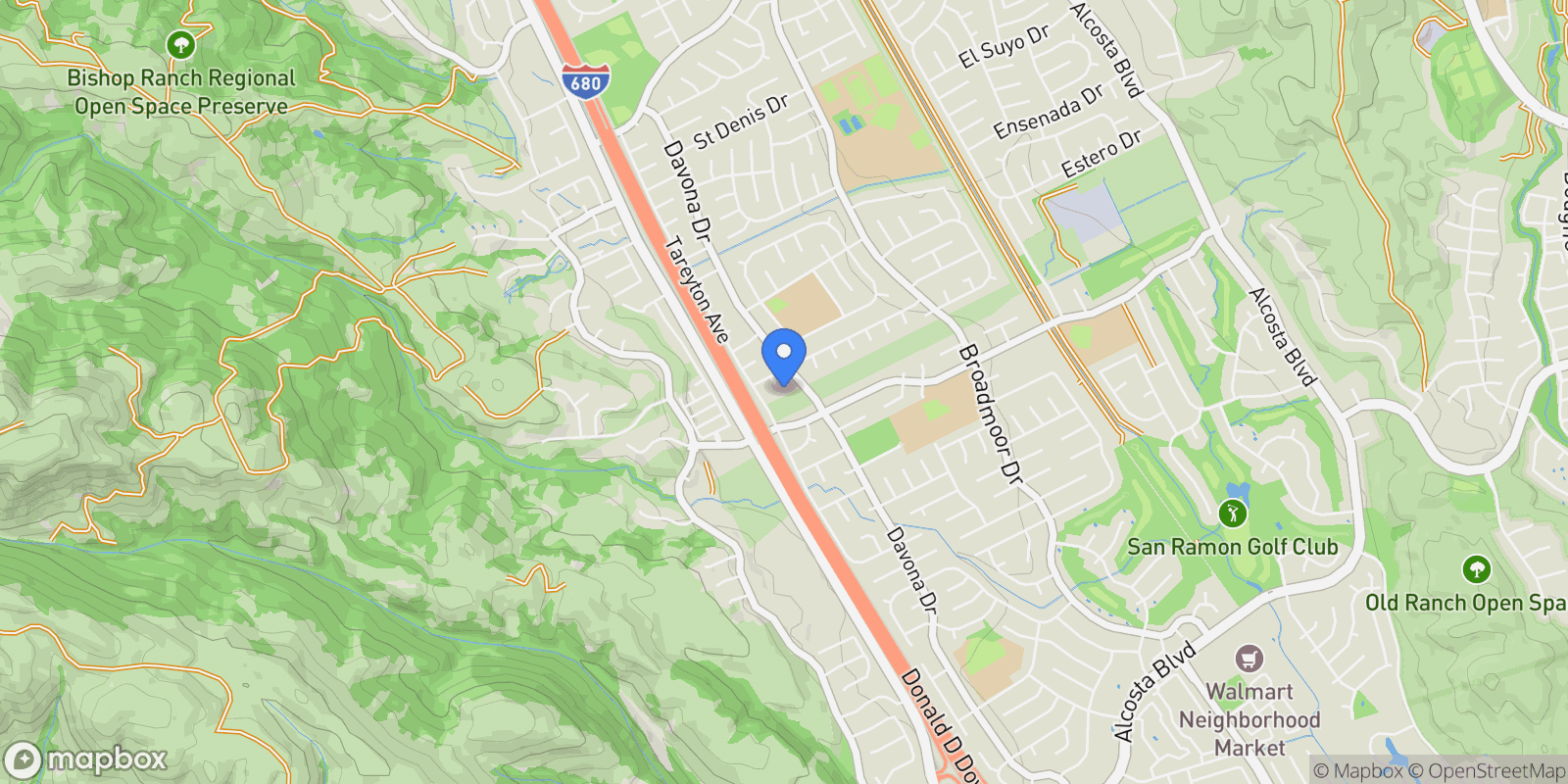 Map showing 25 Marilyn Pl, San Ramon, California, United States.