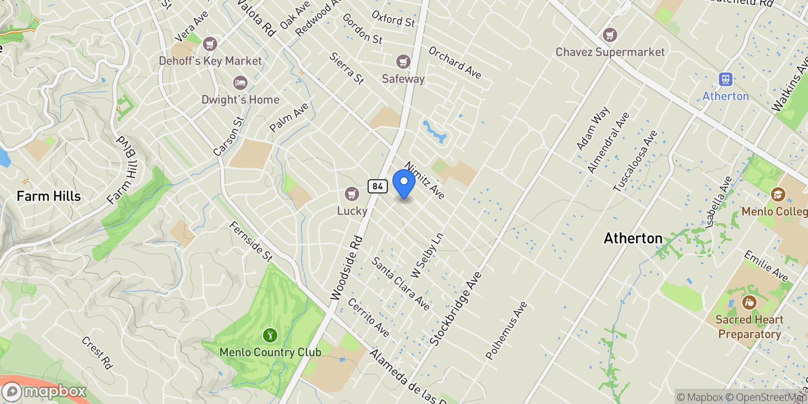 Map showing 223 San Carlos Avenue, Redwood City, California, United States.