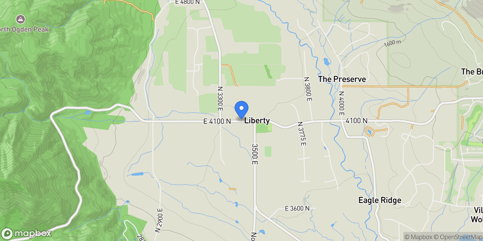 Map showing 3440 E 4100 N, Eden, Utah, United States.