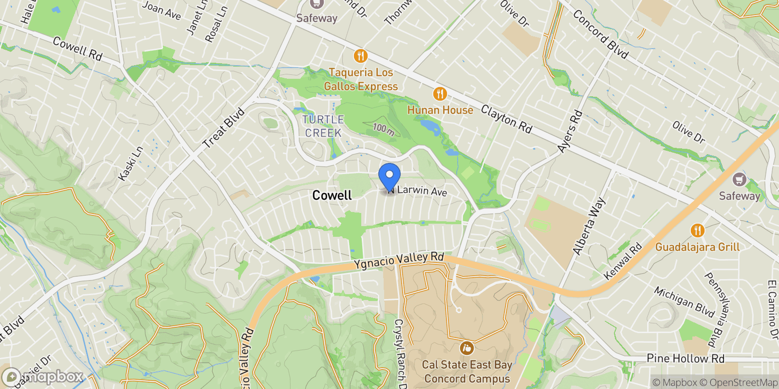 Map showing 4403 Winterberry Ct, Concord, California, United States.