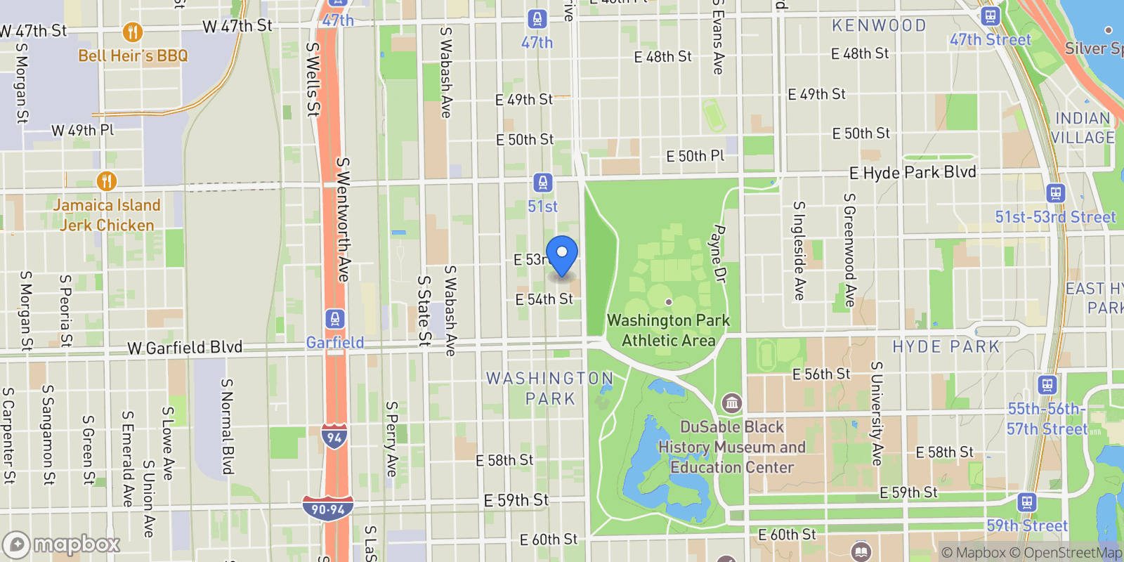 Map showing 5333 S Calumet Avenue, Chicago, Illinois, United States.