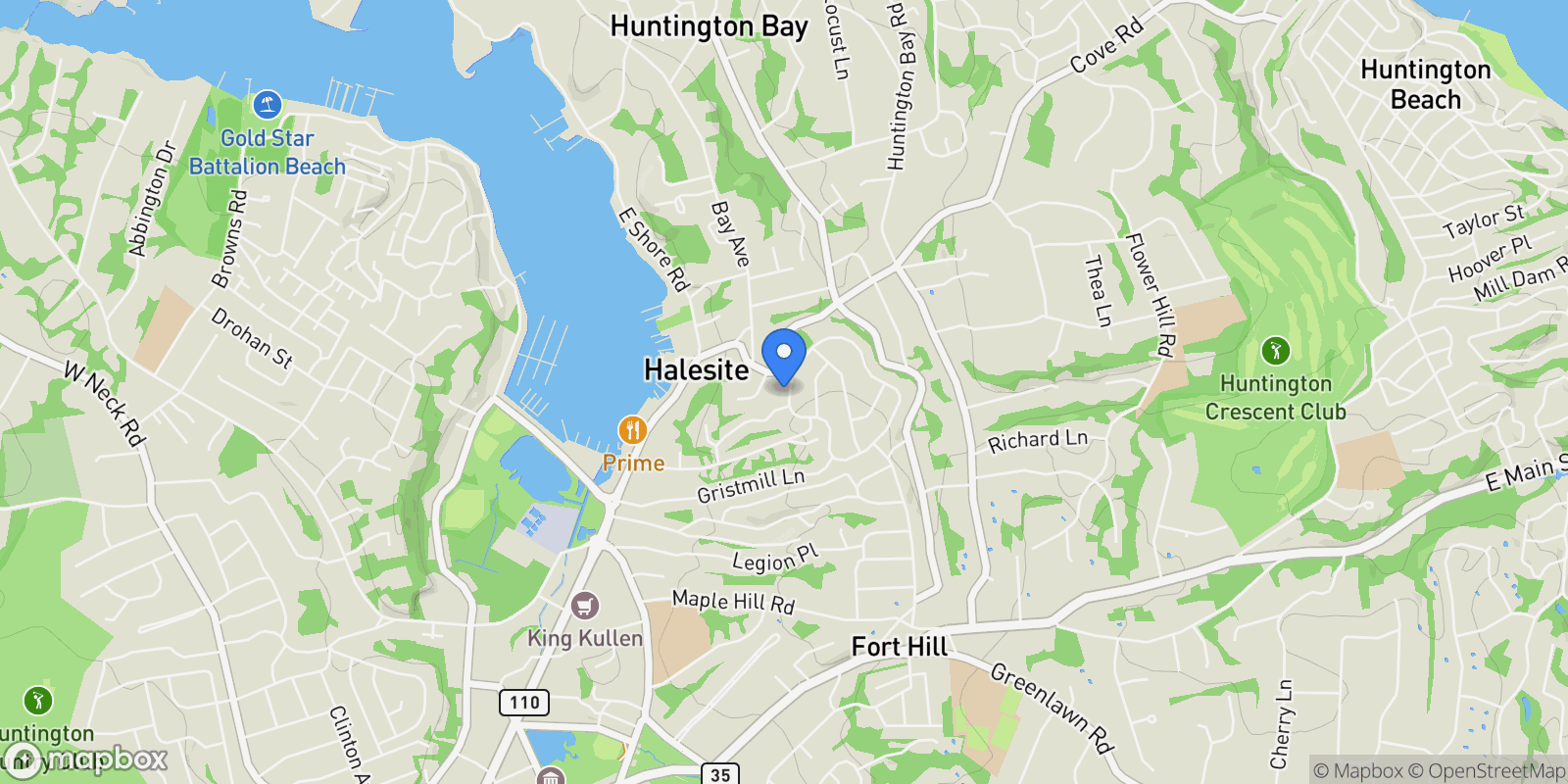 Map showing 57 Old Town Lane , Huntington, NY 11743, Halesite, New York, United States.
