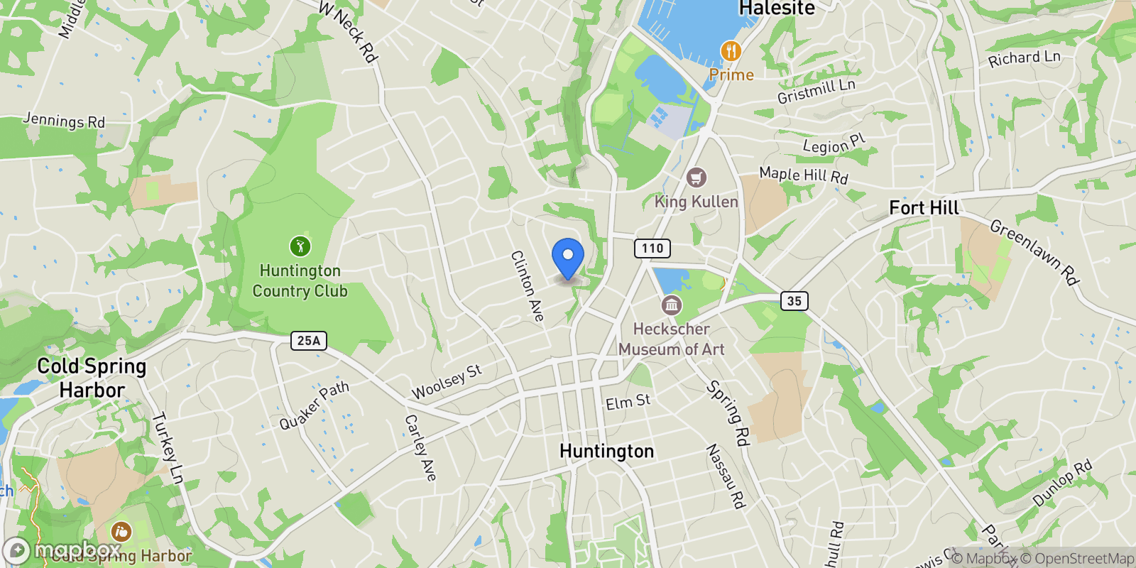 Map showing 1 Mechanic Court, Huntington, NY 11743, Halesite, New York, United States.