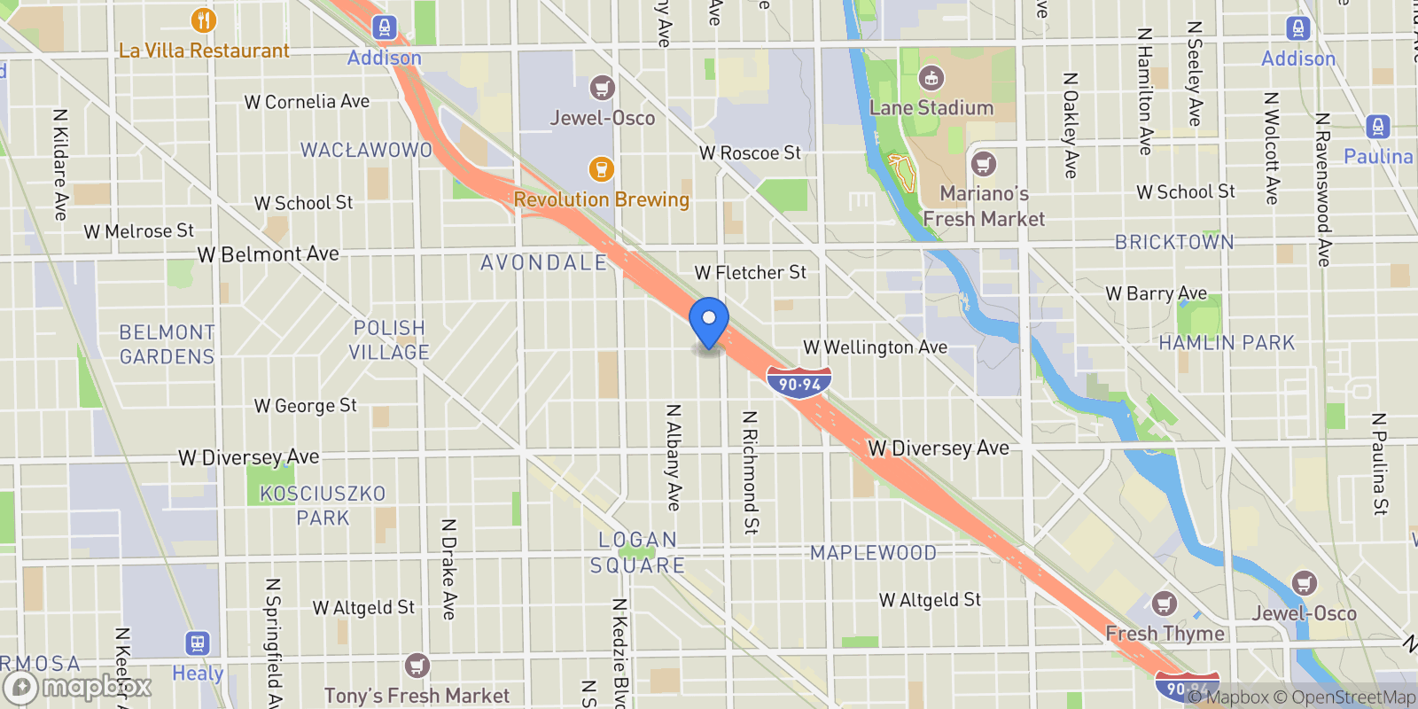 Map showing 3015 W Wellington Avenue, Chicago, Illinois, United States.