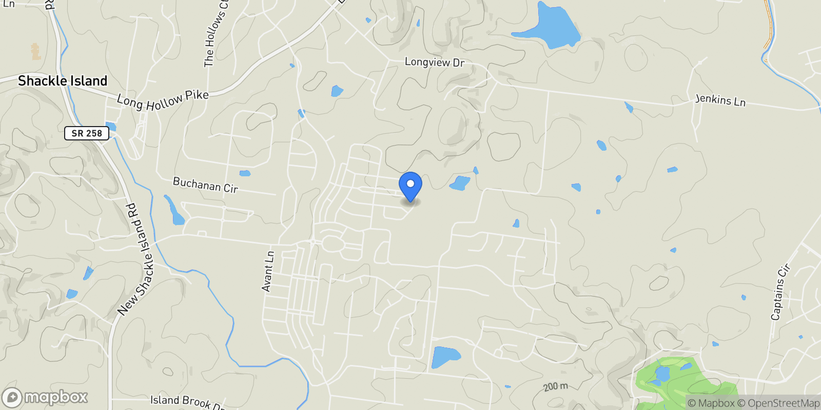 Map showing 1170 Pebble Run Rd, Hendersonville, Tennessee, United States.