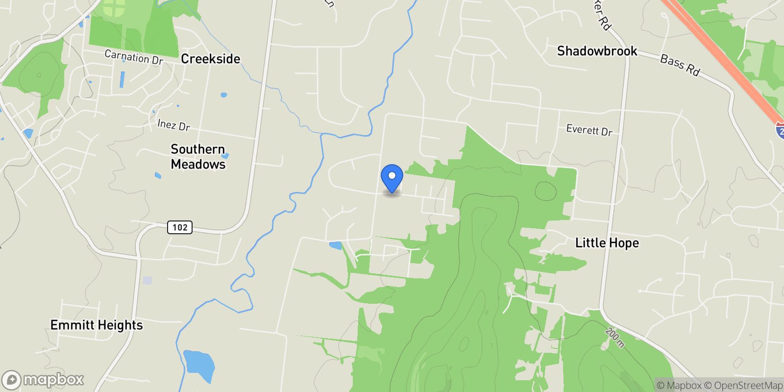 Map showing 7309 Pembrooke Farms Dr, Murfreesboro, Tennessee, United States.