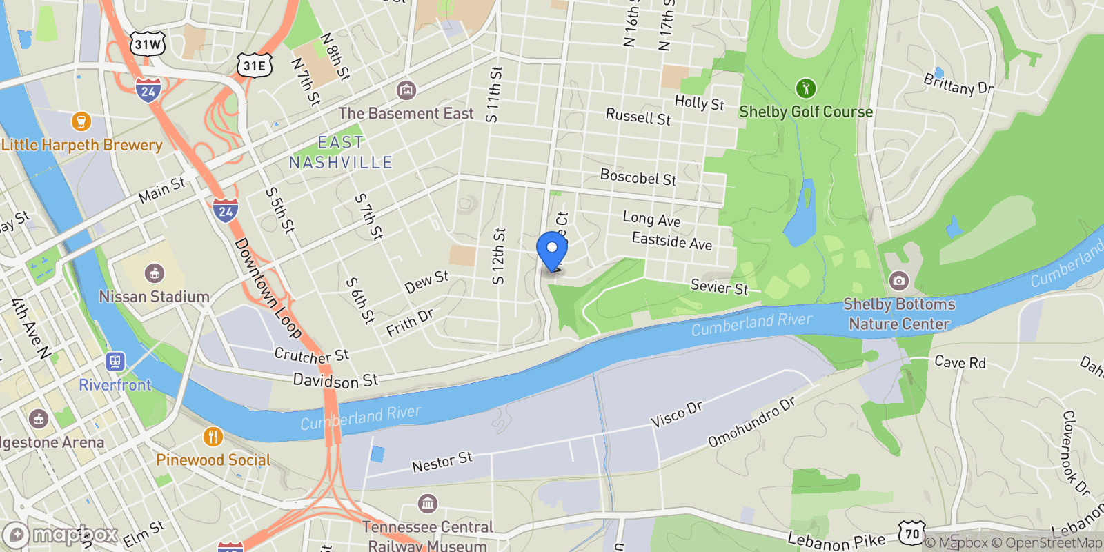 Map showing 716 Village Ct, Nashville, Tennessee, United States.