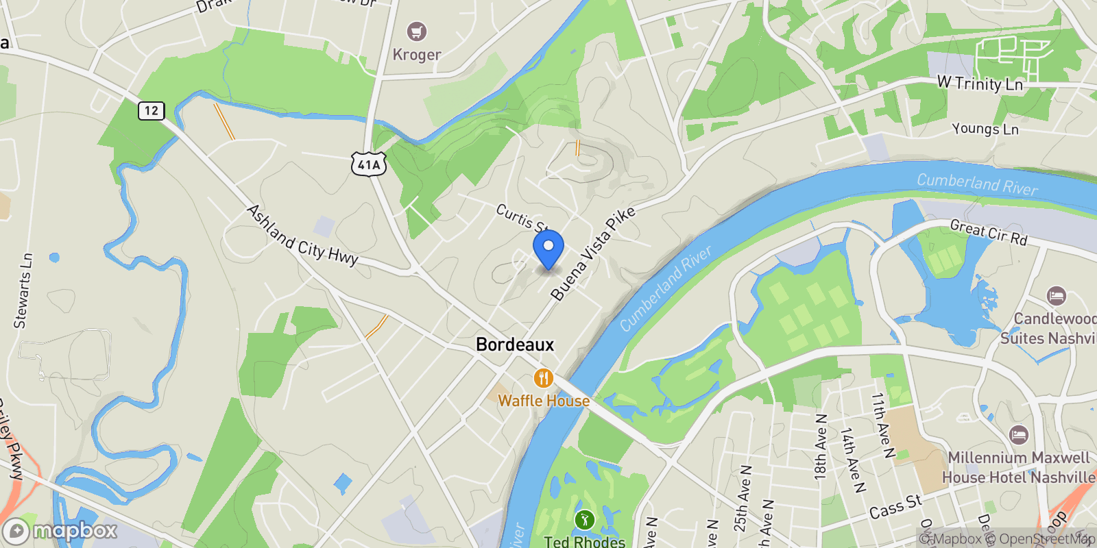 Map showing 2145 Goodrich Ave, Nashville, Tennessee, United States.