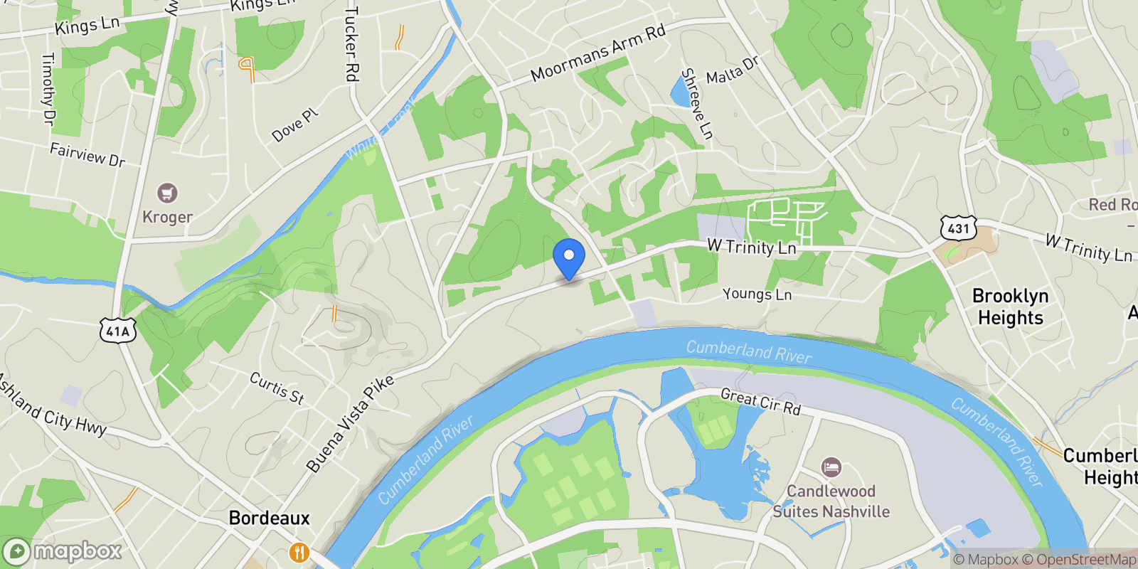 Map showing 1016 W Trinity Ln 20, Nashville, Tennessee, United States.