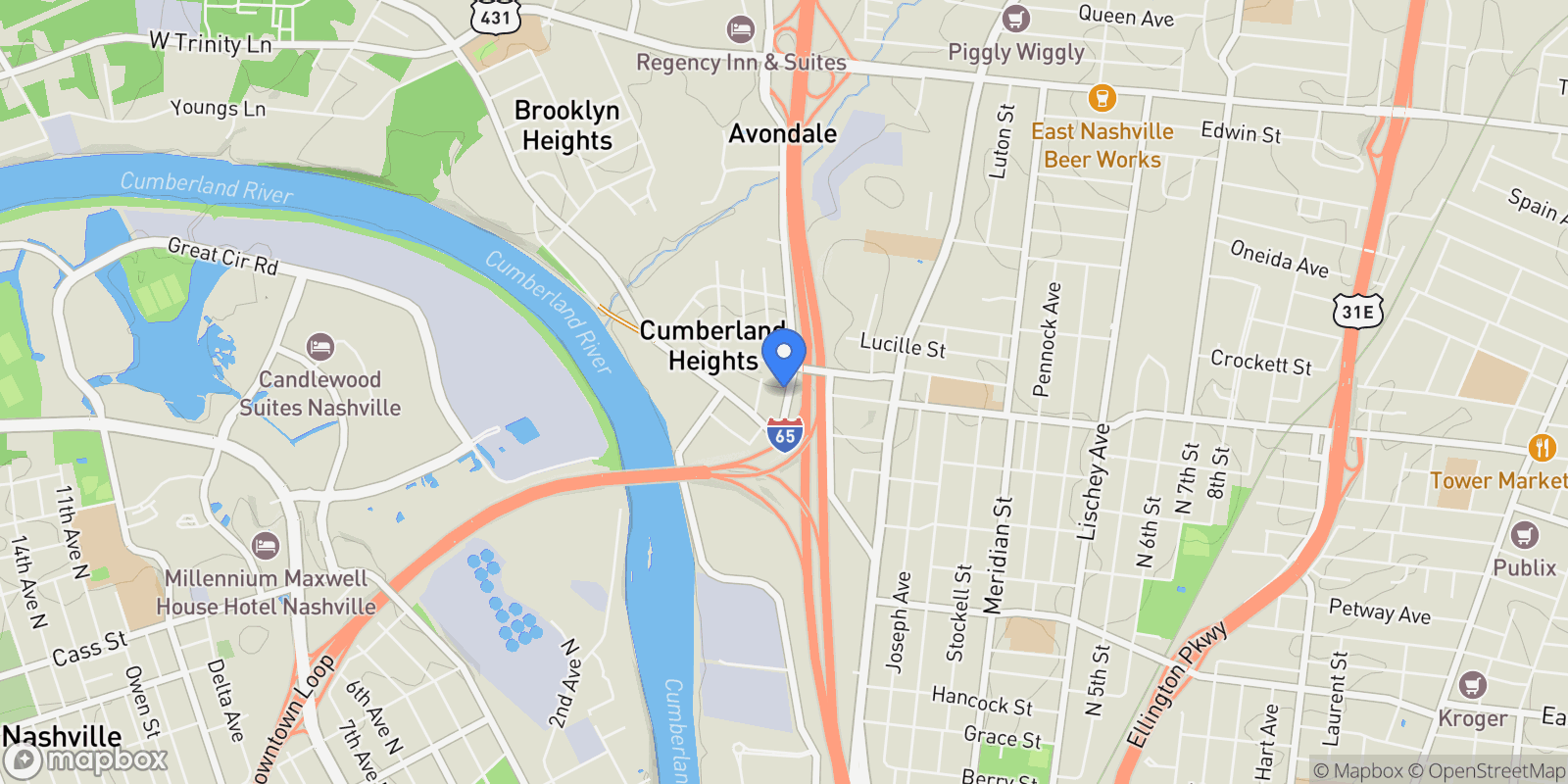 Map showing 1144 Brick Church Pike, Nashville, Tennessee, United States.