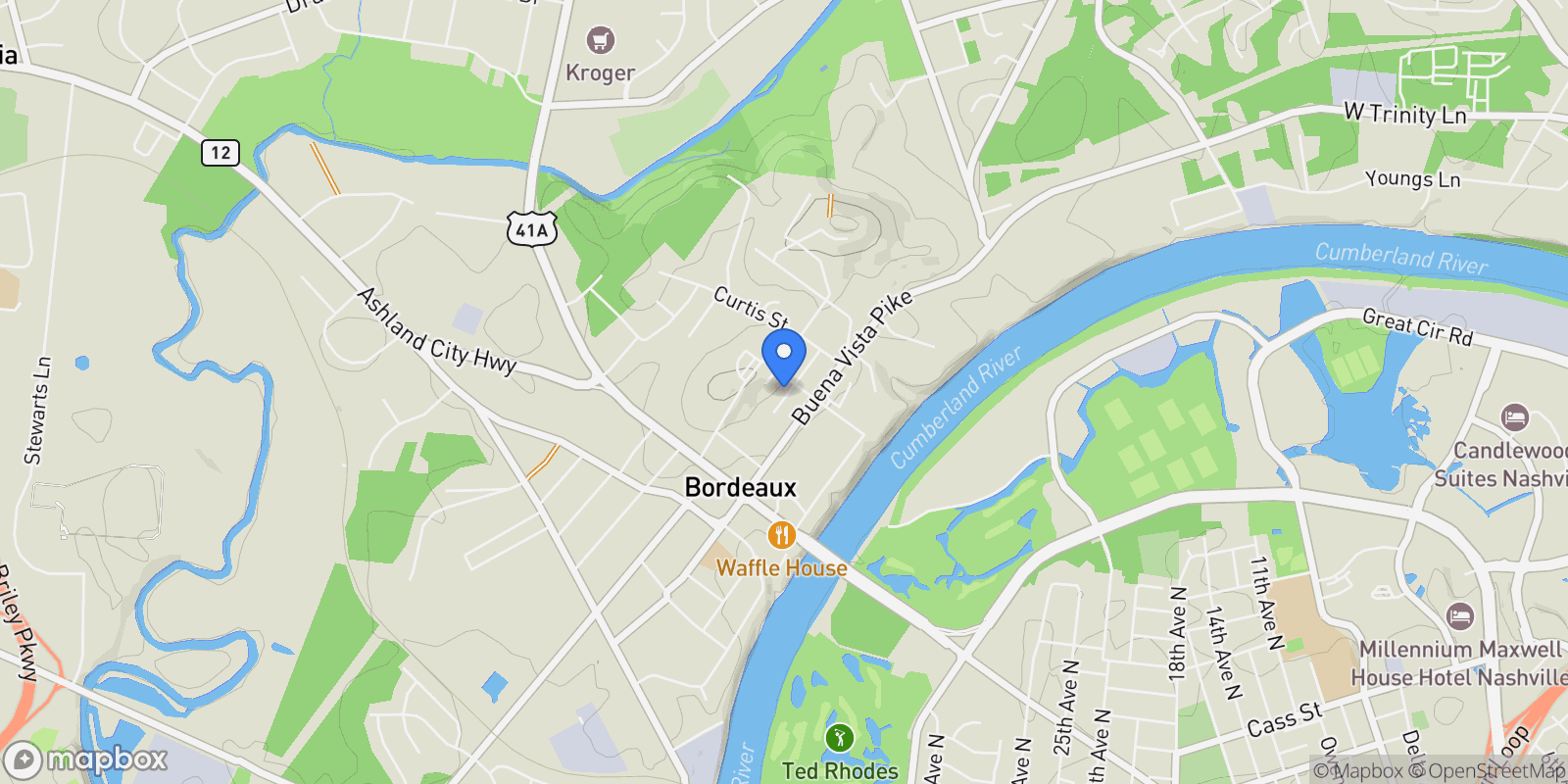 Map showing 2143 Goodrich Ave, Nashville, Tennessee, United States.