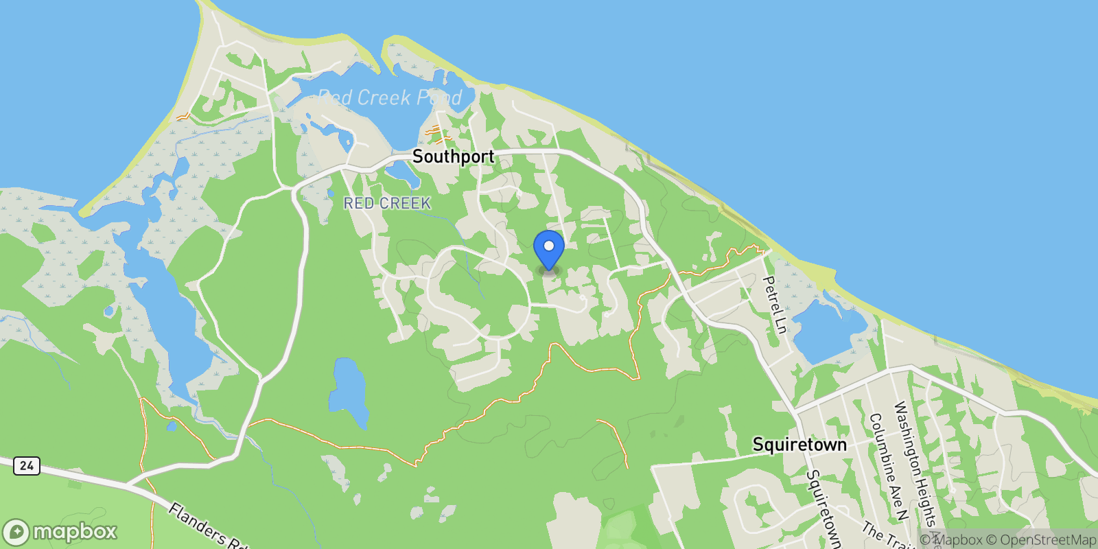 Map showing 48 Douglas Court, Hampton Bays, New York, United States.