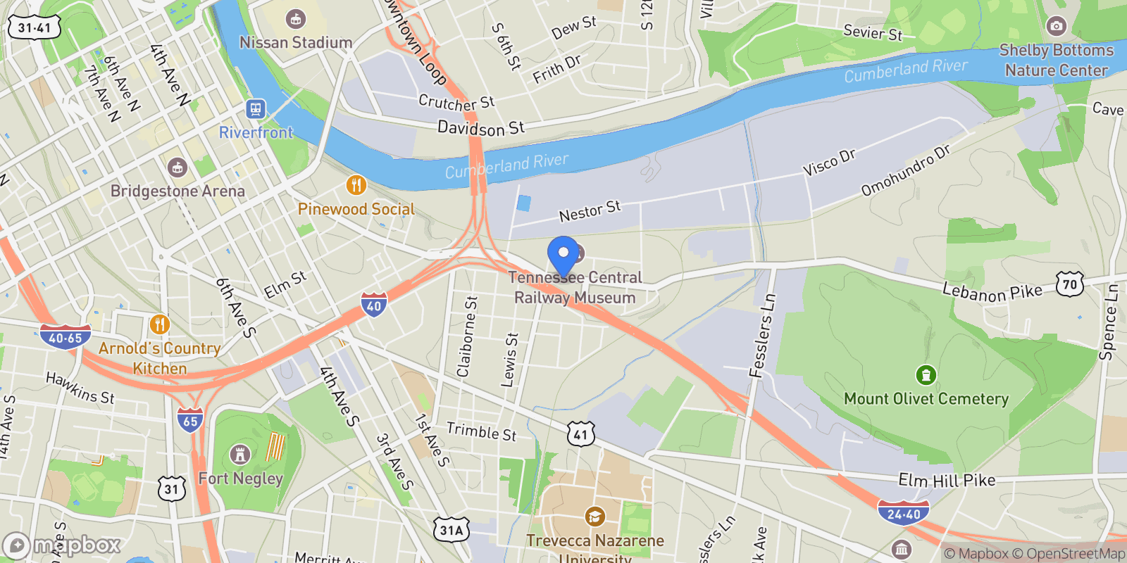 Map showing 245 Hermitage Ave 102, Nashville, Tennessee, United States.