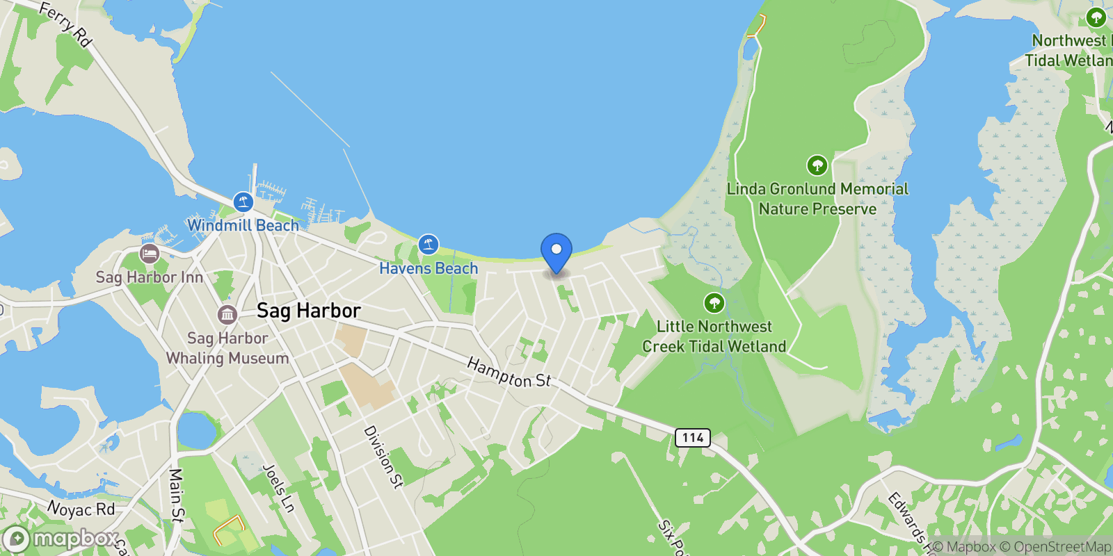 Map showing 78 Walker Avenue, Sag Harbor, New York, United States.