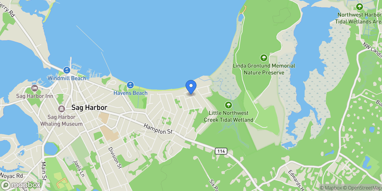 Map showing 11 Gull Rock Road, Sag Harbor, New York, United States.