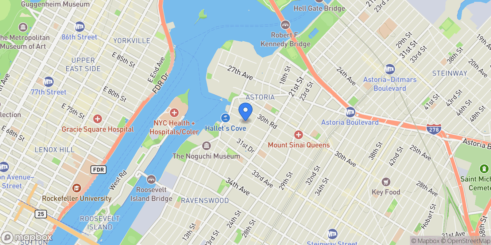 Map showing 12-16 30th Street, #201, New York, New York, United States.