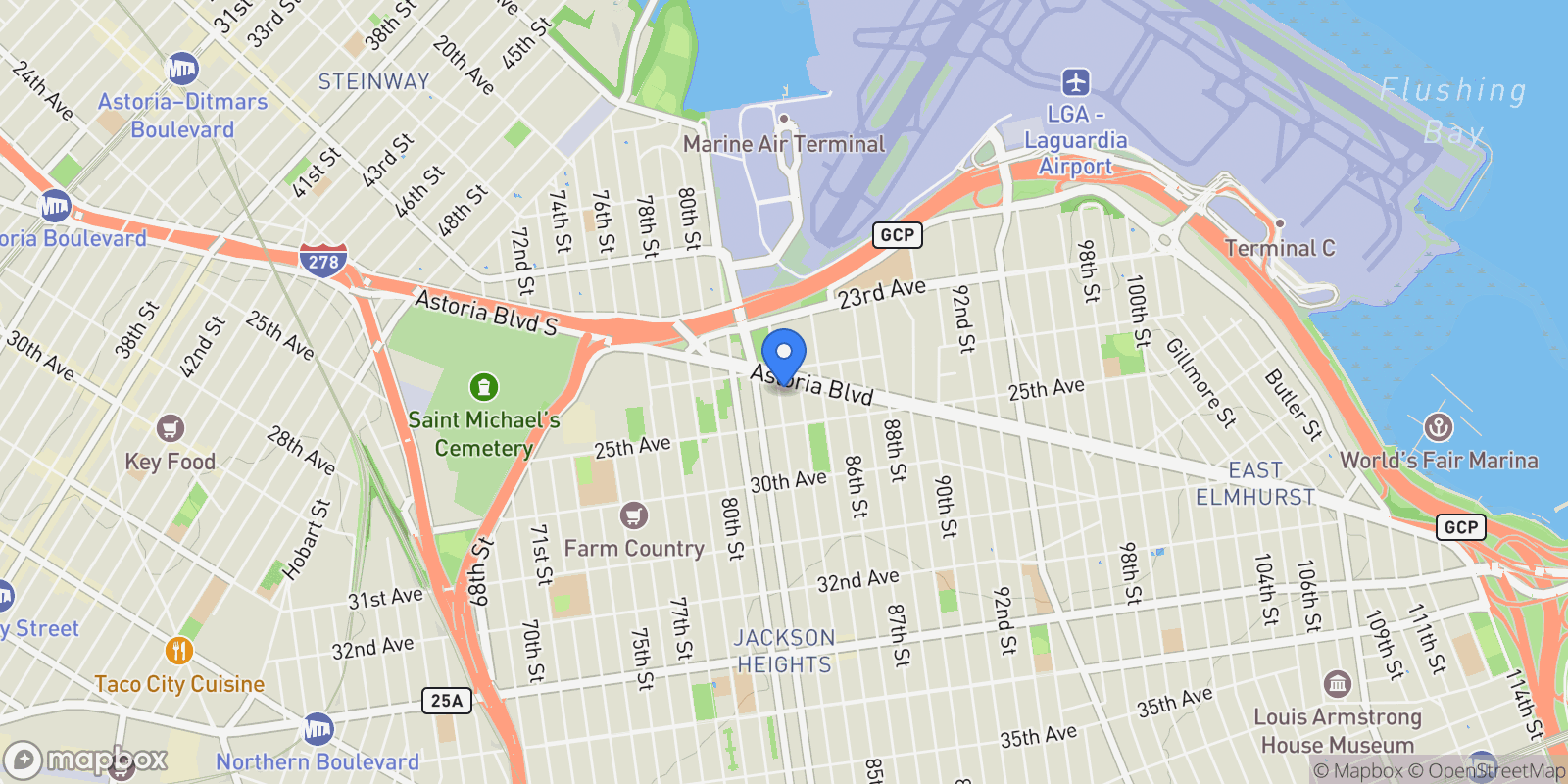 Map showing 24-23 83rd Street, New York, New York, United States.