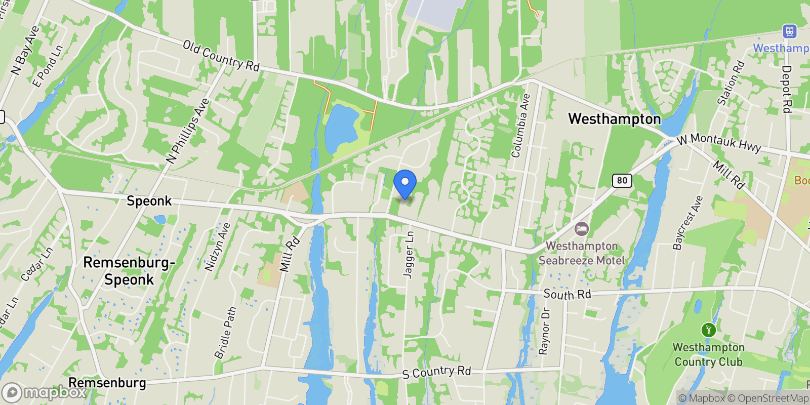 Map showing 138A Montauk Highway, Westhampton, New York, United States.