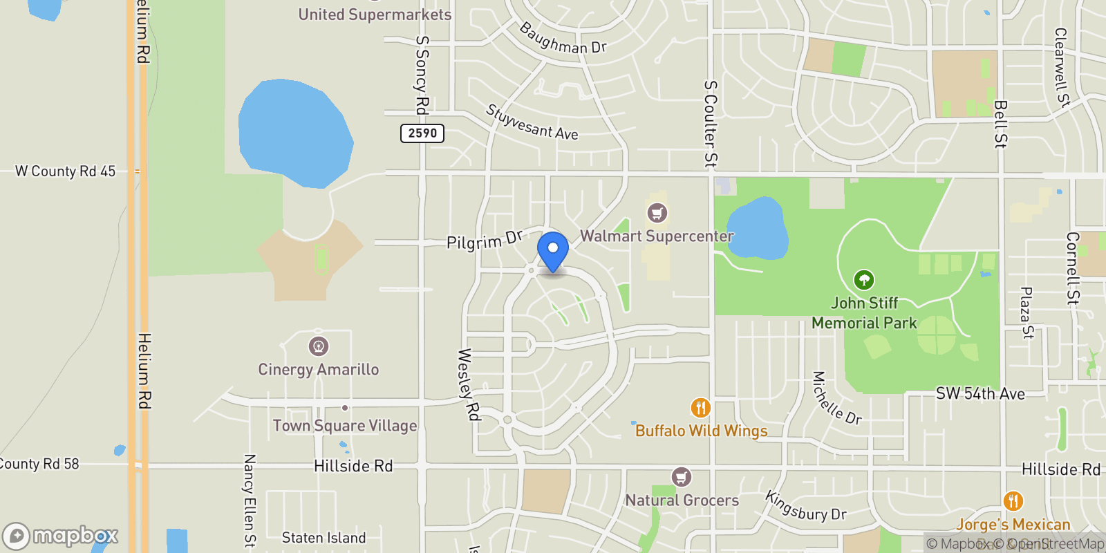 Map showing 8007 NEW ENGLAND Parkway, Amarillo, Texas, United States.
