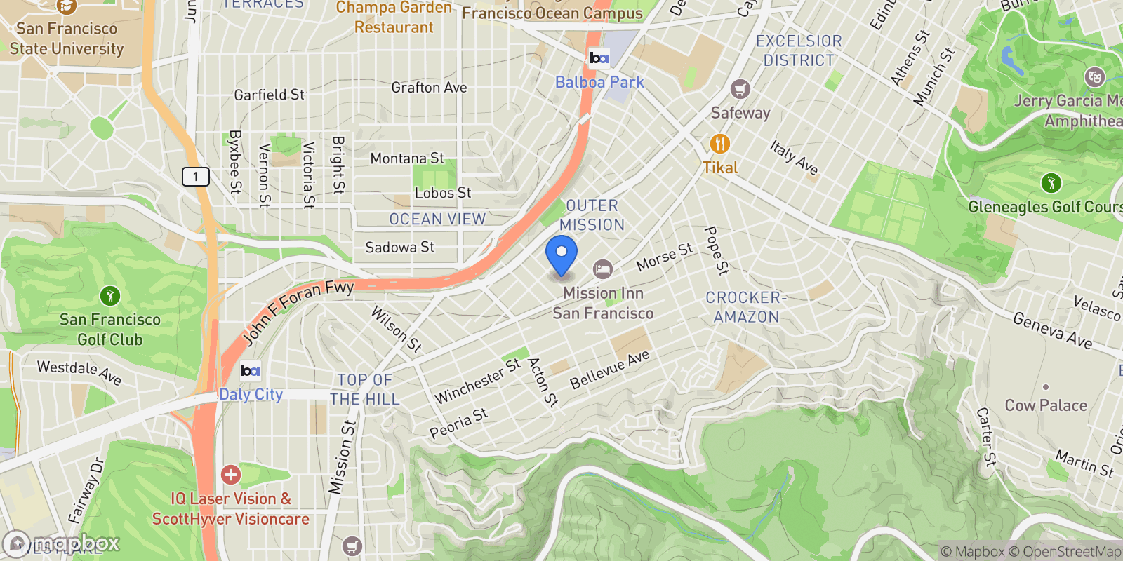 Map showing 42 Farragut, San Francisco, California, United States.