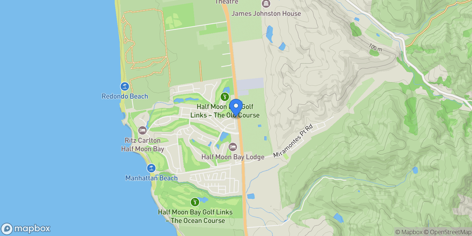Map showing 321 Eagle Trace Drive, Half Moon Bay, California, United States.