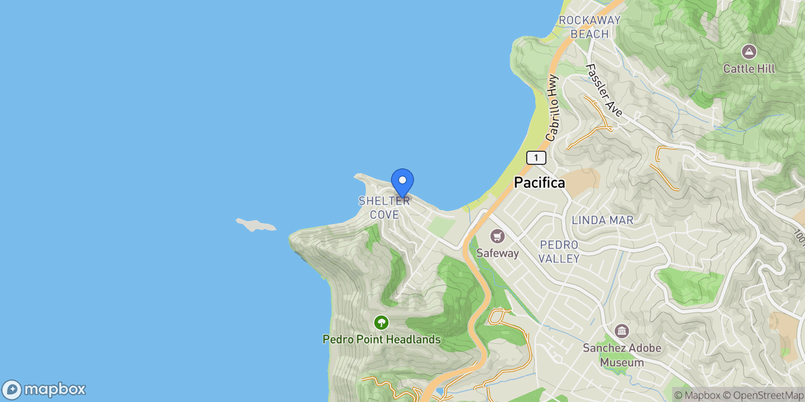 Map showing 189 Kent Road, Pacifica, California, United States.