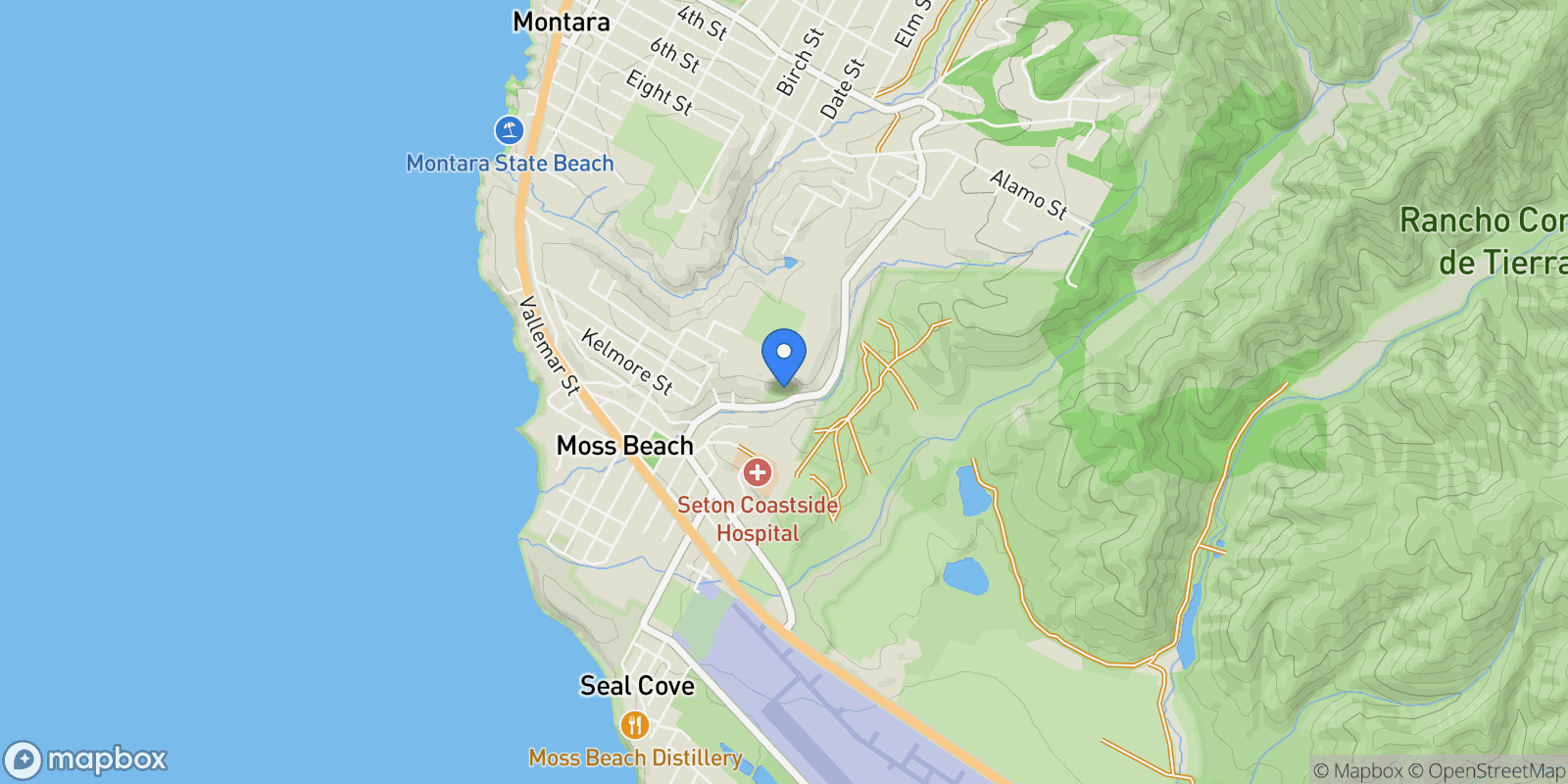 Map showing 1790 Sunshine Valley Road, Montara, California, United States.