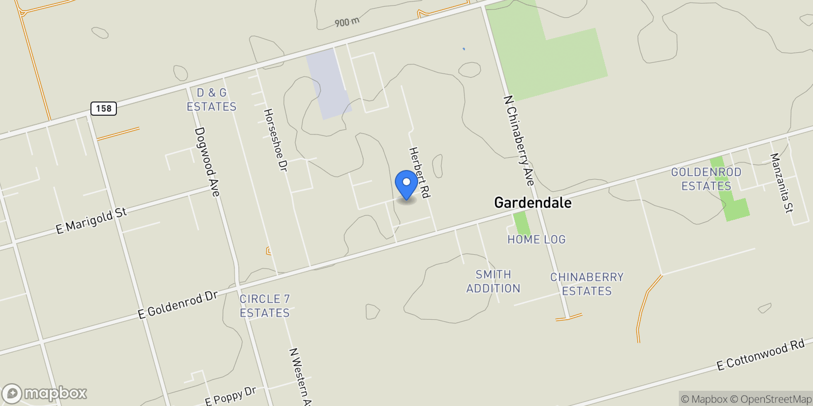 Map showing Gardendale, Texas, United States.