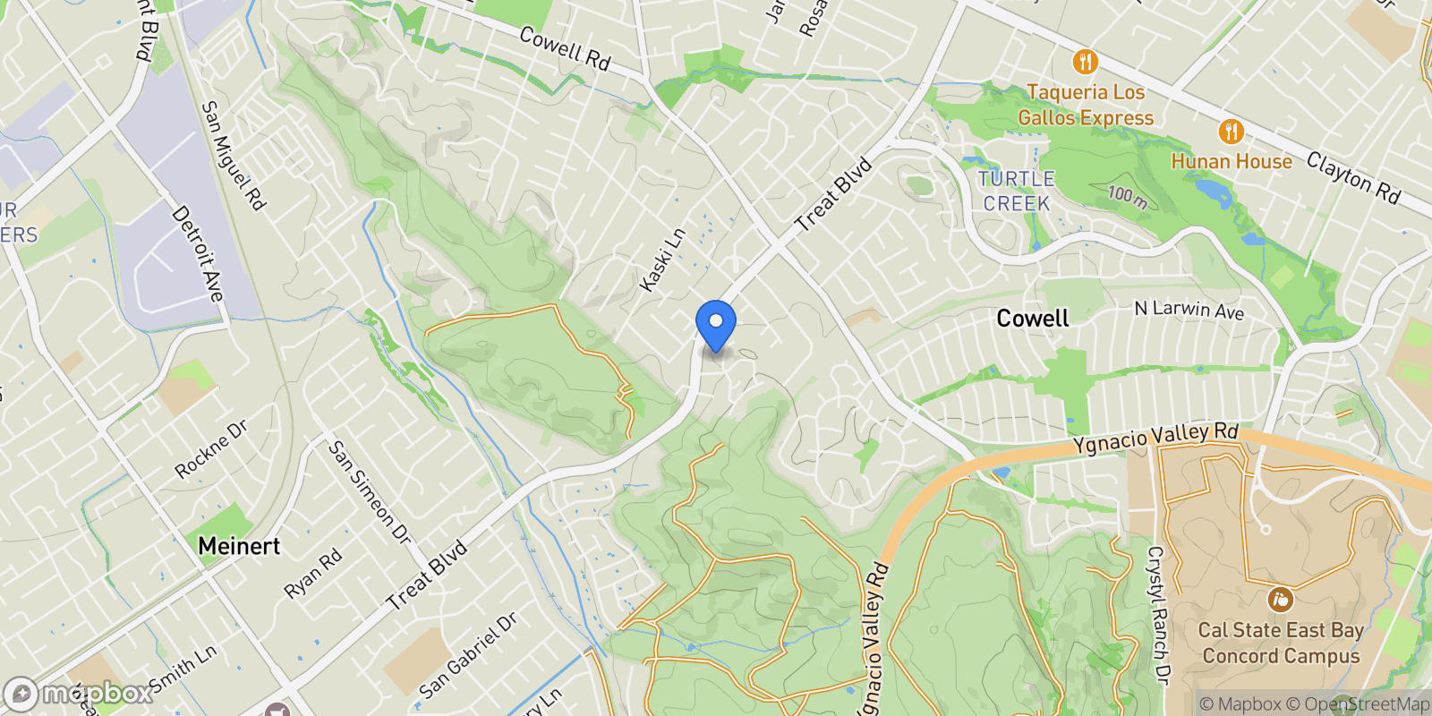 Map showing 4058 Treat Boulevard, Concord, California, United States.