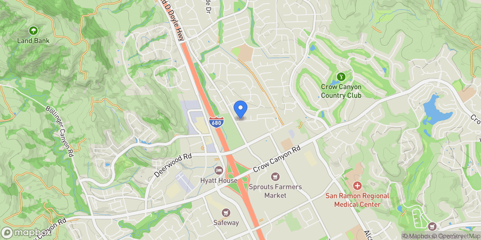 Map showing 5 San Carlo Ct, Danville, California, United States.