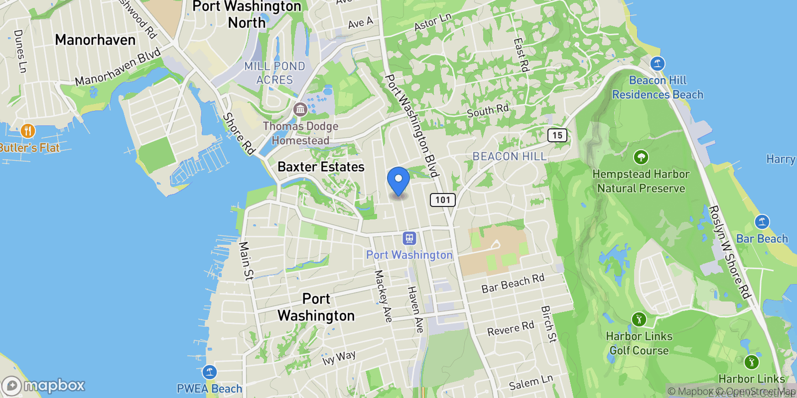 Map showing 32 Herbert Avenue, Port Washington, NY 11050, Port Washington, New York, United States.