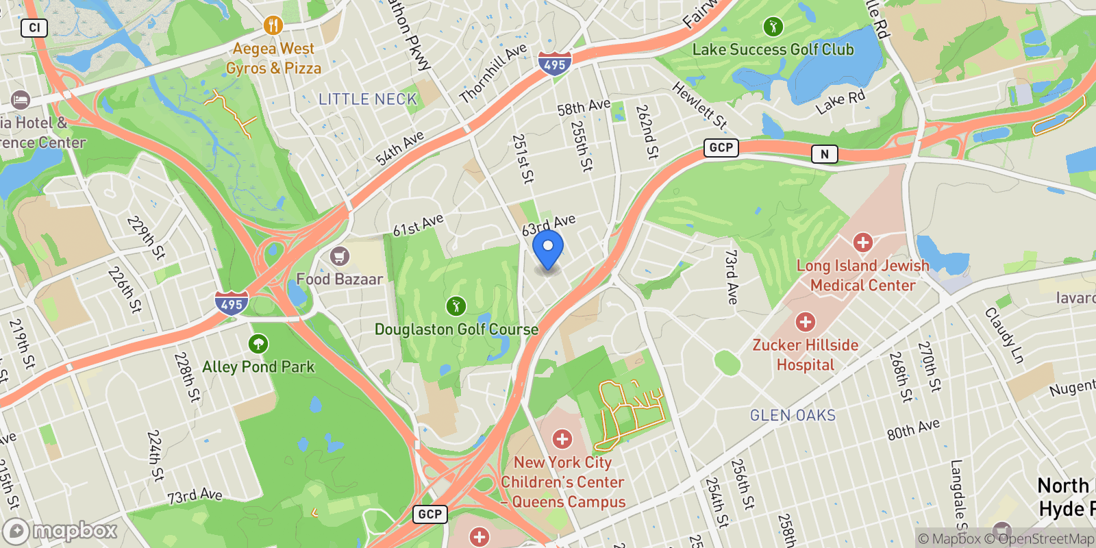 Map showing 6435 Marathon Parkway, Little Neck, NY 11362, New York, New York, United States.