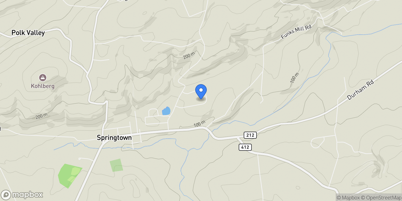 Map showing 3505 WOODBYNE RD ROAD, HELLERTOWN, PA 18055, Hellertown, Pennsylvania, United States.