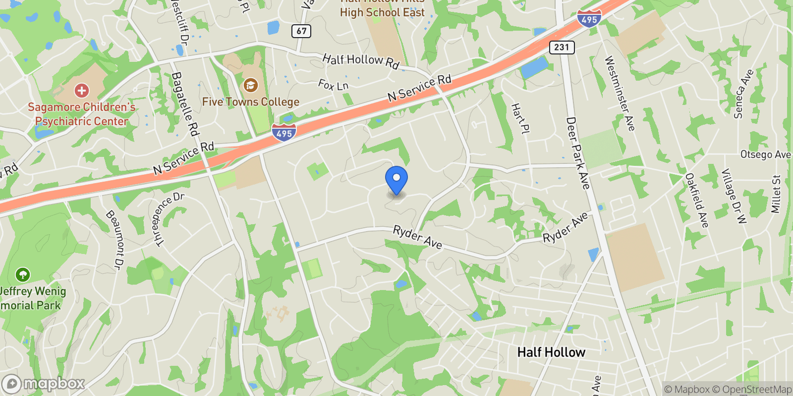Map showing 11 Gorham Lane, Dix Hills, NY 11746, Huntington Station, New York, United States.