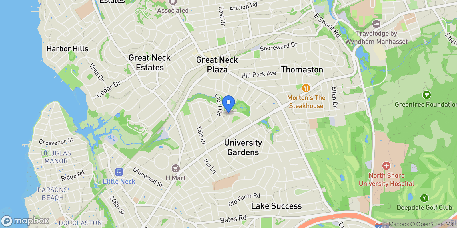 Map showing 1 Linford Road, Great Neck, NY 11021, Great Neck, New York, United States.