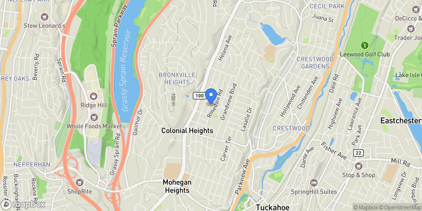 Map showing 32 Minerva Drive, Yonkers, New York, United States.
