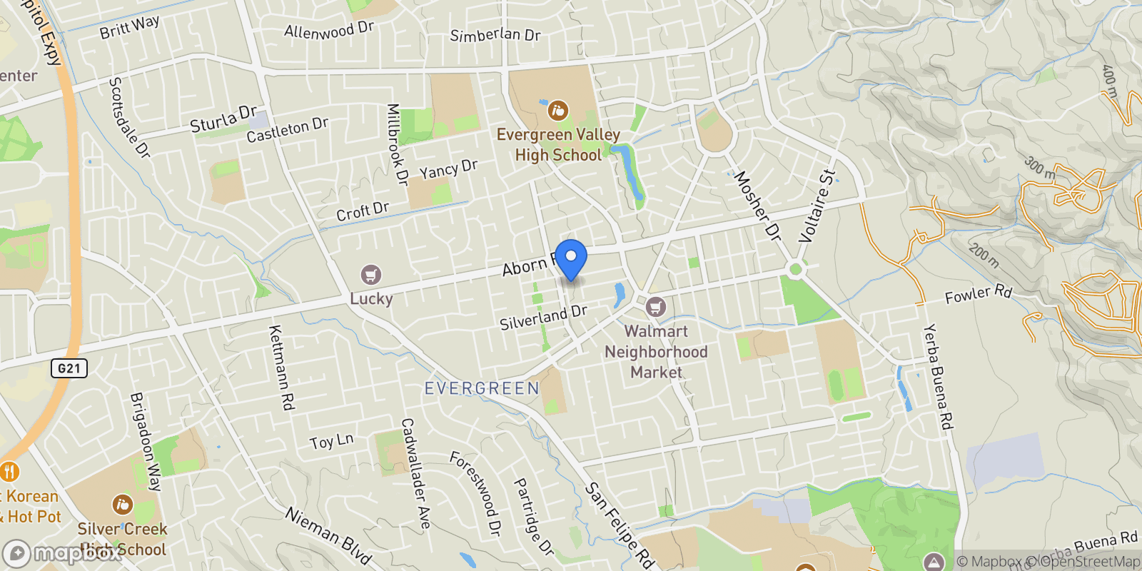Map showing 3111 White Riesling Place, San Jose, California, United States.