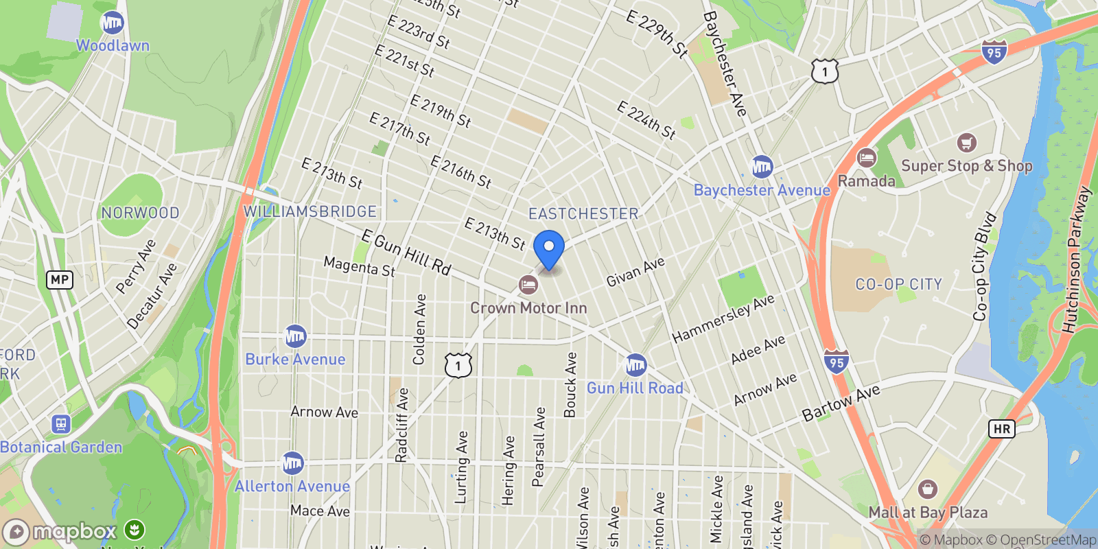 Map showing 3349 Bouck Avenue, New York, New York, United States.