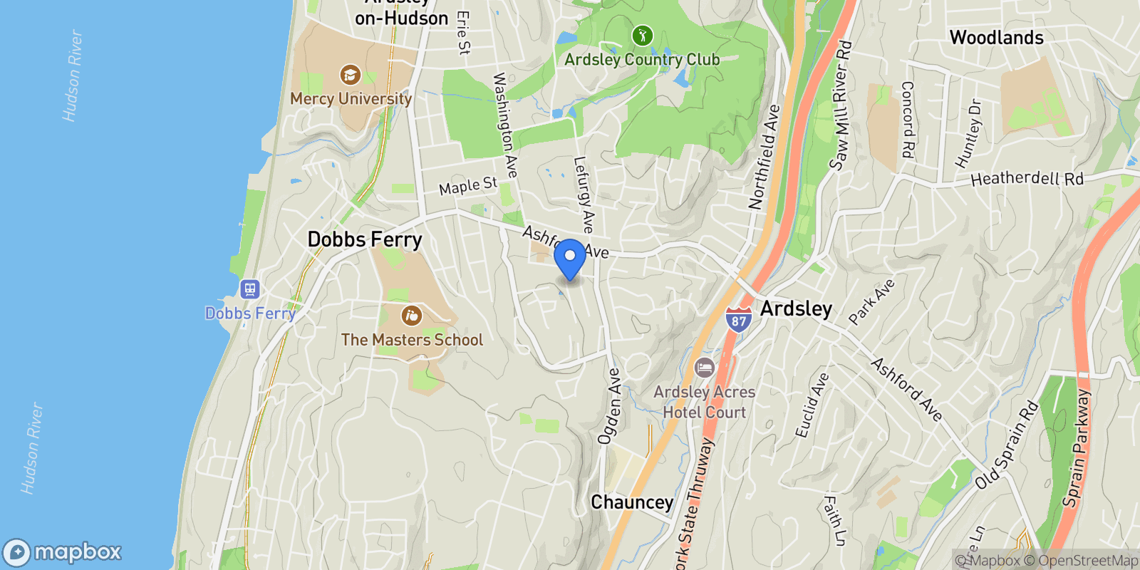 Map showing 5 Forkland Lane, Dobbs Ferry, New York, United States.