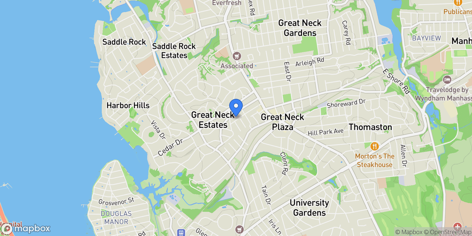Map showing 43 ELM Street, Great Neck, New York, United States.