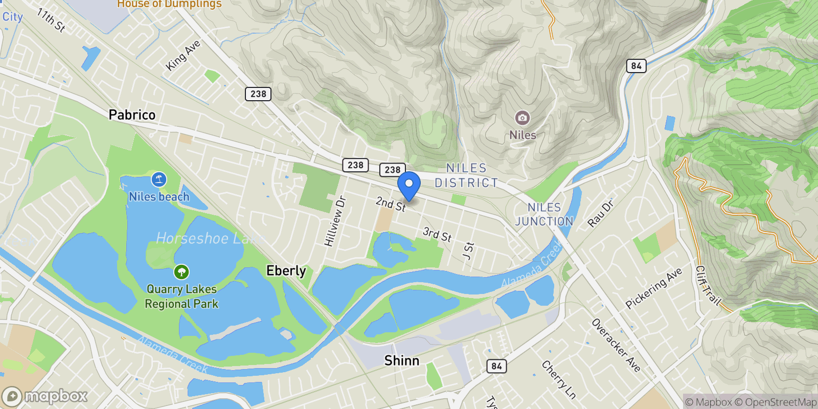 Map showing 37230 2nd St, Newark, California, United States.